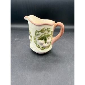 Vintage Small Ceramic Cream Pitcher with Fruit Design